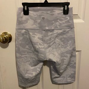 Lululemon biker shorts white camo